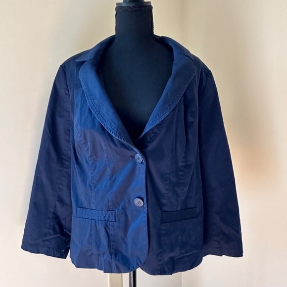 **LANE BRYANT* Plus Navy Button Down Jacket Size 20 - Picture 1 of 9